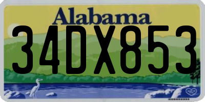 AL license plate 34DX853