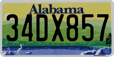 AL license plate 34DX857