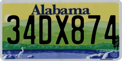 AL license plate 34DX874