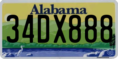 AL license plate 34DX888