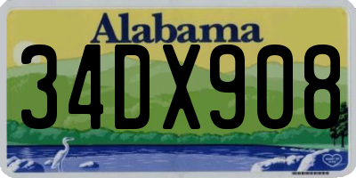 AL license plate 34DX908