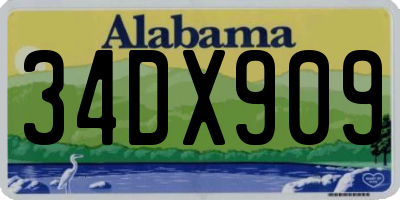 AL license plate 34DX909