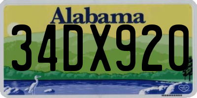 AL license plate 34DX920