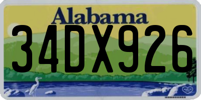 AL license plate 34DX926