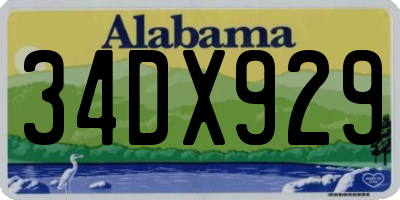 AL license plate 34DX929