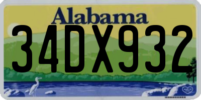 AL license plate 34DX932