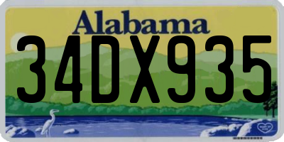 AL license plate 34DX935