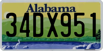 AL license plate 34DX951