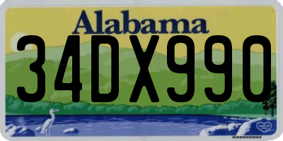 AL license plate 34DX990