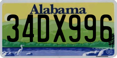 AL license plate 34DX996