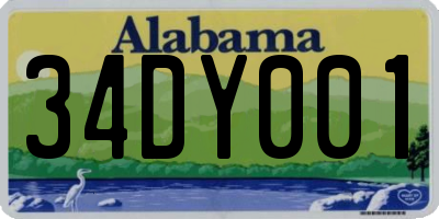 AL license plate 34DY001