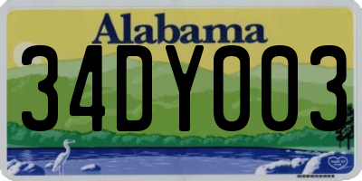 AL license plate 34DY003