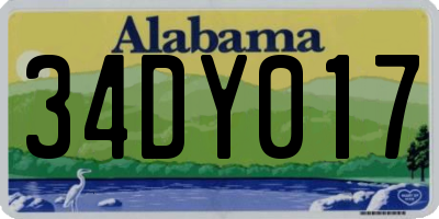 AL license plate 34DY017