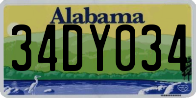 AL license plate 34DY034