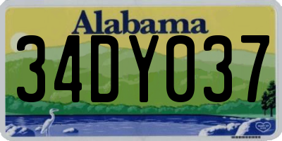 AL license plate 34DY037