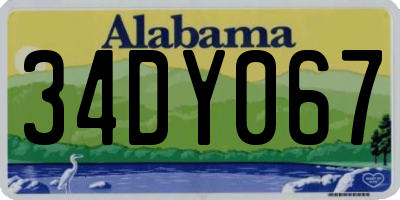 AL license plate 34DY067