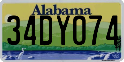 AL license plate 34DY074