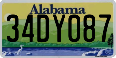AL license plate 34DY087