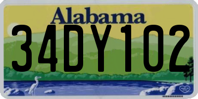 AL license plate 34DY102
