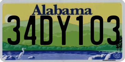 AL license plate 34DY103