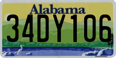 AL license plate 34DY106