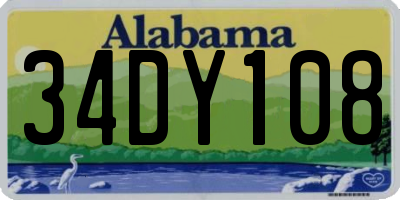 AL license plate 34DY108