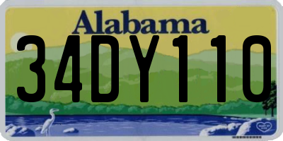 AL license plate 34DY110
