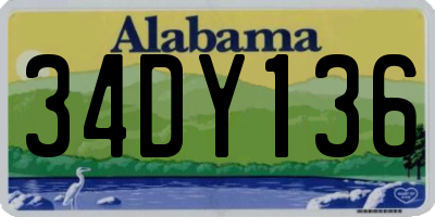 AL license plate 34DY136