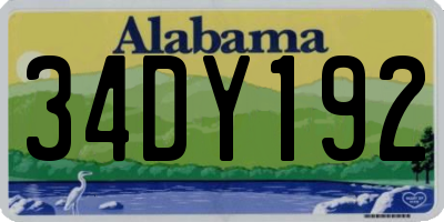 AL license plate 34DY192