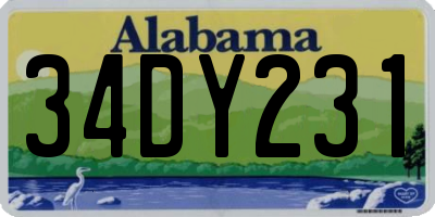 AL license plate 34DY231