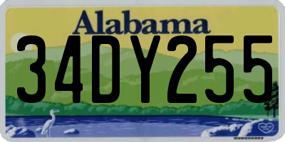 AL license plate 34DY255