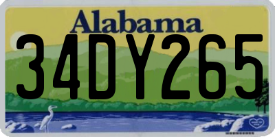 AL license plate 34DY265