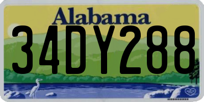 AL license plate 34DY288