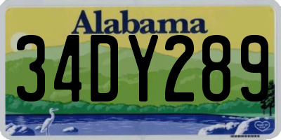 AL license plate 34DY289