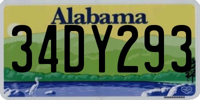 AL license plate 34DY293