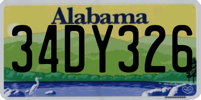 AL license plate 34DY326