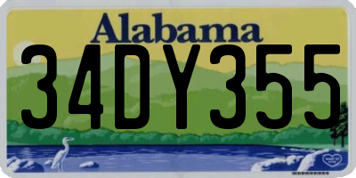 AL license plate 34DY355