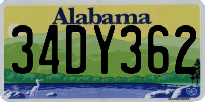 AL license plate 34DY362