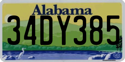AL license plate 34DY385