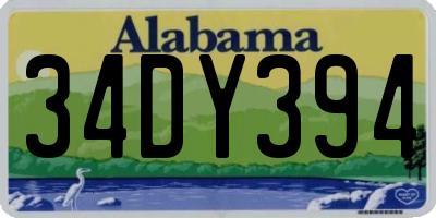 AL license plate 34DY394