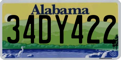 AL license plate 34DY422