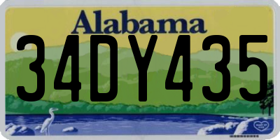 AL license plate 34DY435