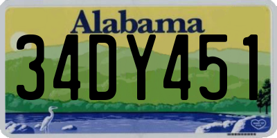 AL license plate 34DY451