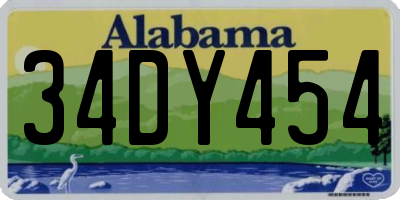 AL license plate 34DY454