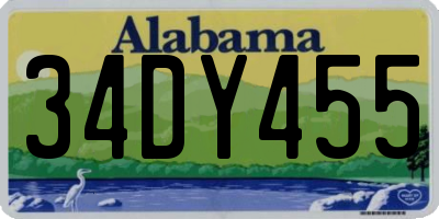 AL license plate 34DY455