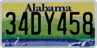 AL license plate 34DY458
