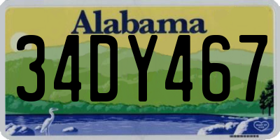 AL license plate 34DY467