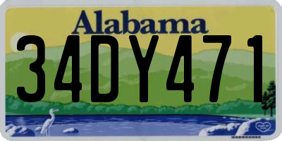 AL license plate 34DY471