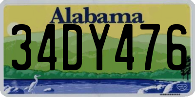 AL license plate 34DY476