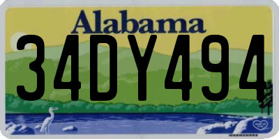 AL license plate 34DY494